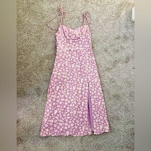 Pink Floral Slip Dress with Daisies